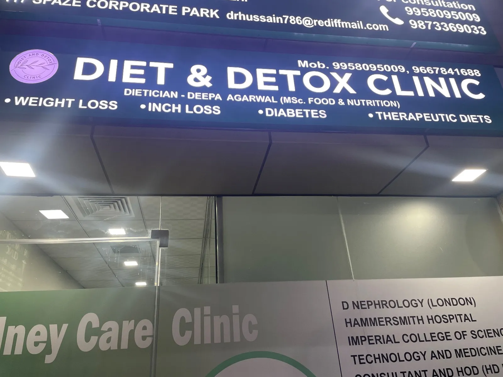 Front of Diet and Detox clinic, Gurugram